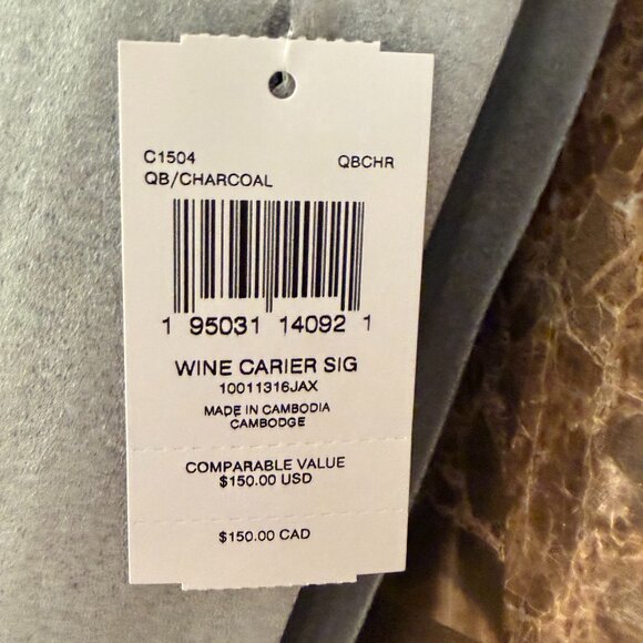 Coach C1504 Wine Carrier in Gunmetal/Charcoal Signature Canvas - Picture 6 of 9